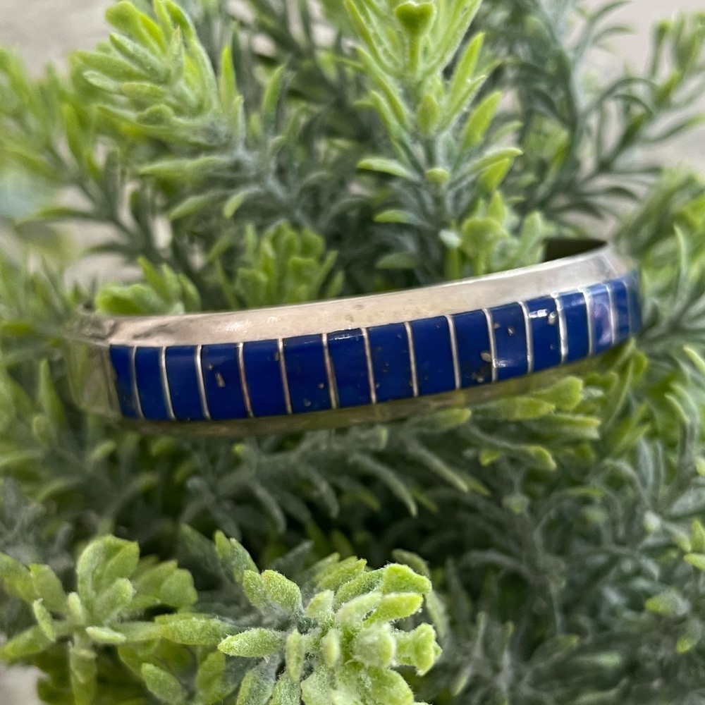 El Gasper Zuni Silver Inlay Bracelet